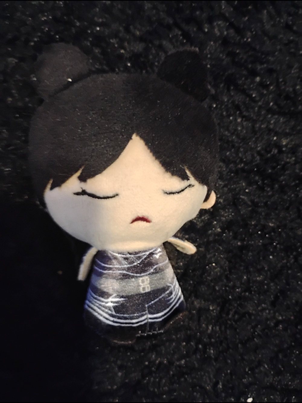 Plush Sleeping Doll in Black and Cream - Kids Toy